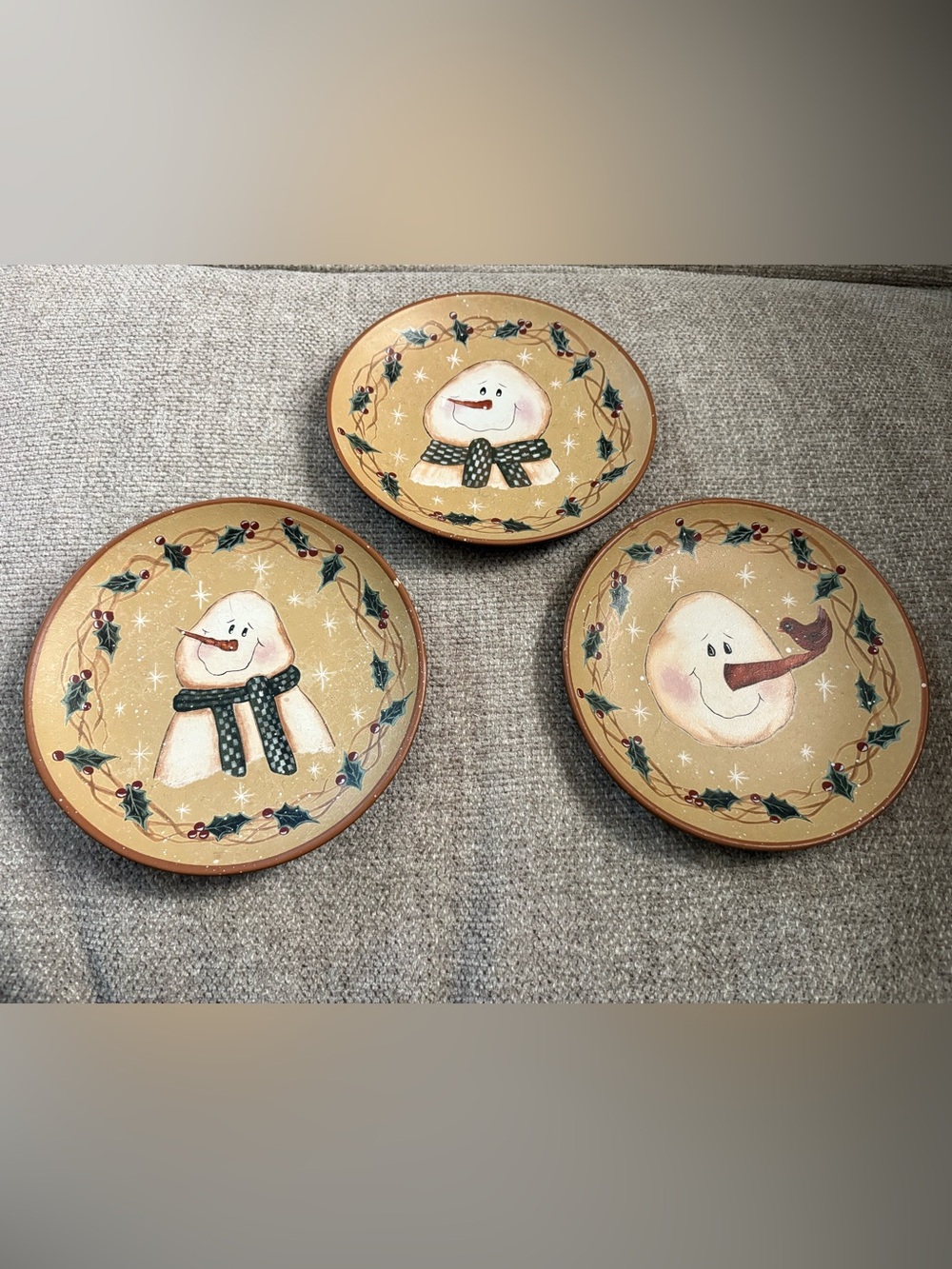 Crazy Mountain Set of 3 Snowman Decorative Plates